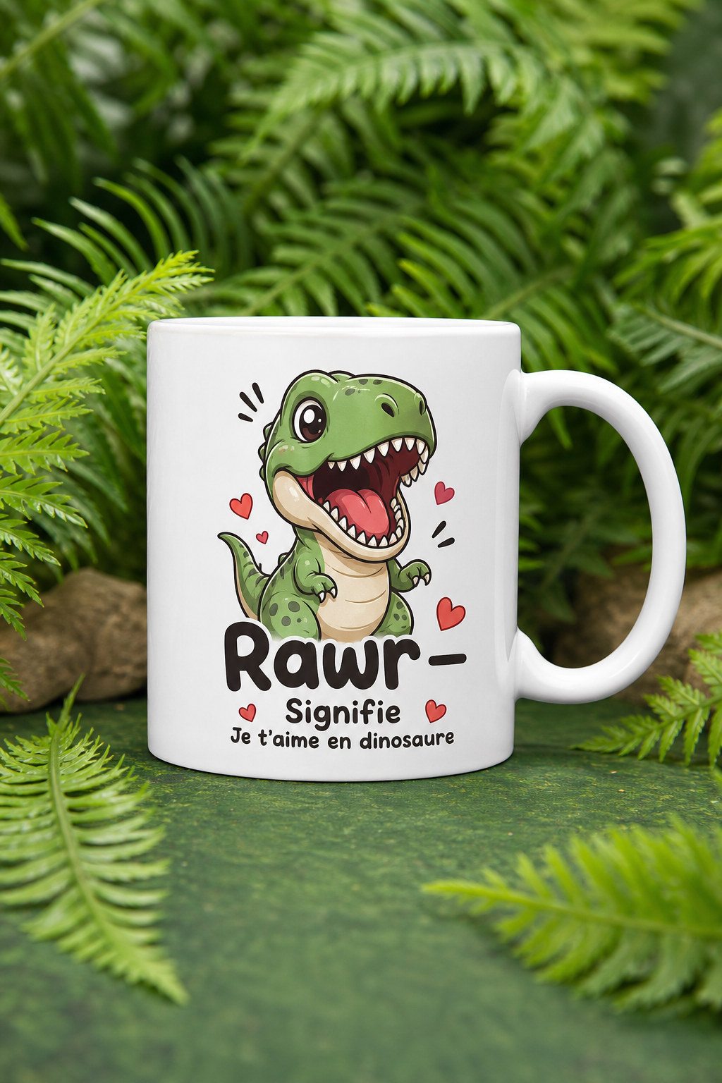 Mug Dino Rawr — Une touche sauvage pour éveiller les sourires