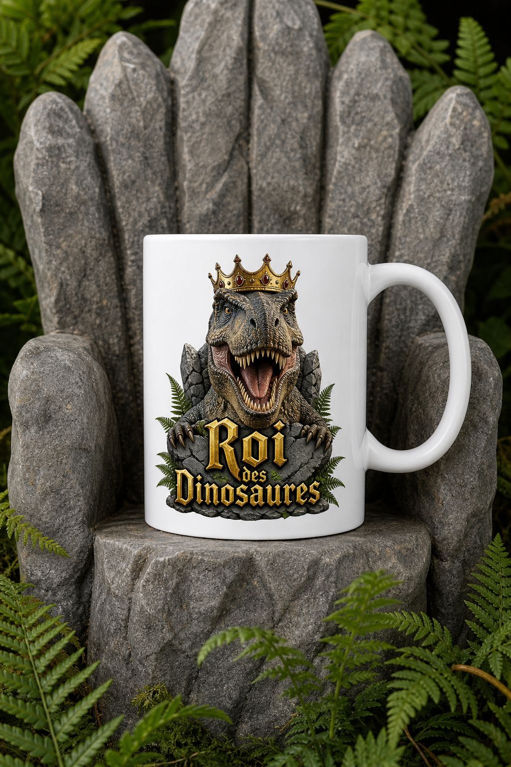 Mug Dino Roi — Un rugissement de style pour vos pauses café