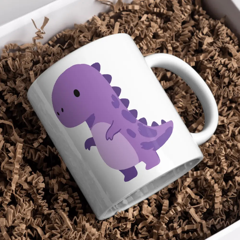 Tasse dinosaure vue de face — mug illustré pour amoureux des animaux céramique nord de France