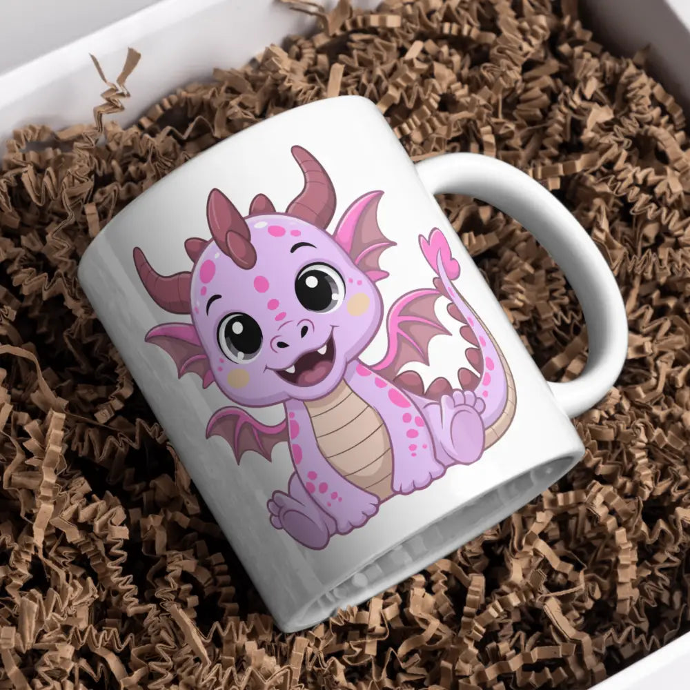 Mug Dragon Rose Mignon – Petit Dragon Kawaii – Cadeau Fantaisie – Instant Mugs - Mug