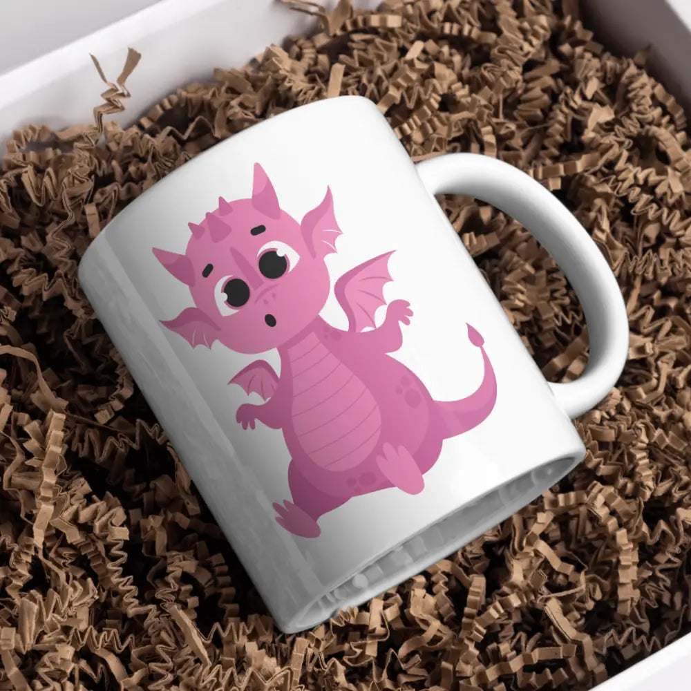 Tasse dragon vue de face — mug illustré pour amoureux des animaux céramique nord de France