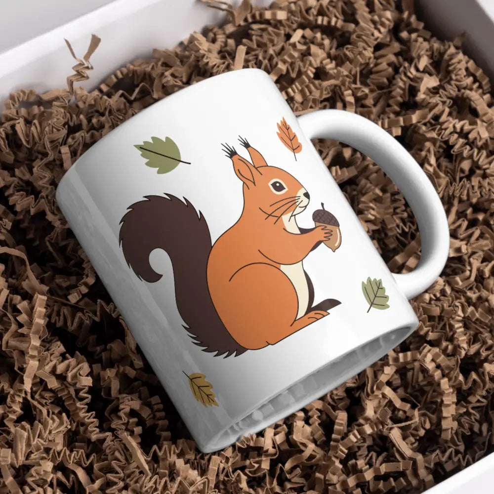 Tasse écureuil vue de face — mug illustré pour amoureux des animaux céramique nord de France