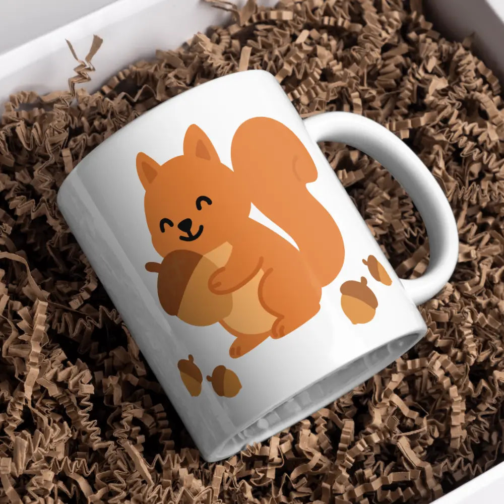 Tasse écureuil vue de face — mug illustré pour amoureux des animaux céramique nord de France