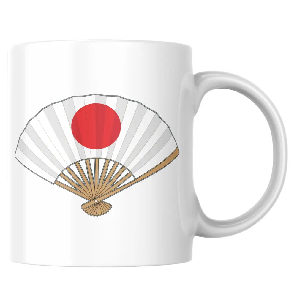 Mug céramique éventail japonais - en céramique élégant — tasse illustrée artisanale Made in France