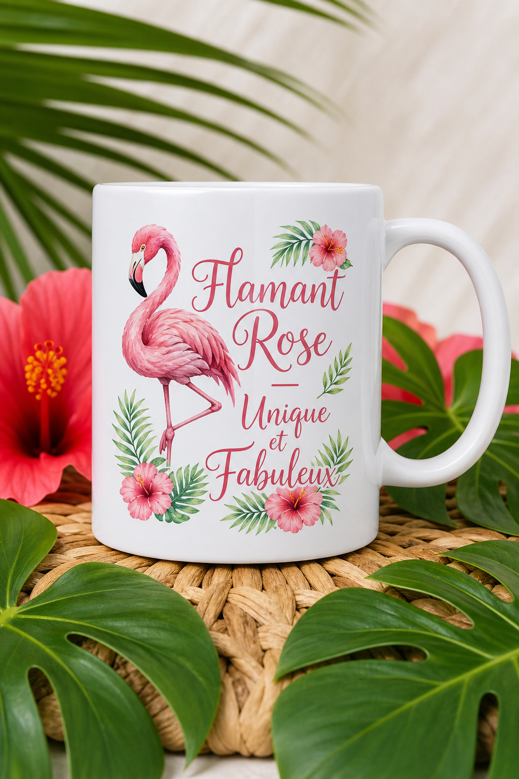 Mug Flamant Rose Tropical — Une touche d'évasion colorée au quotidien