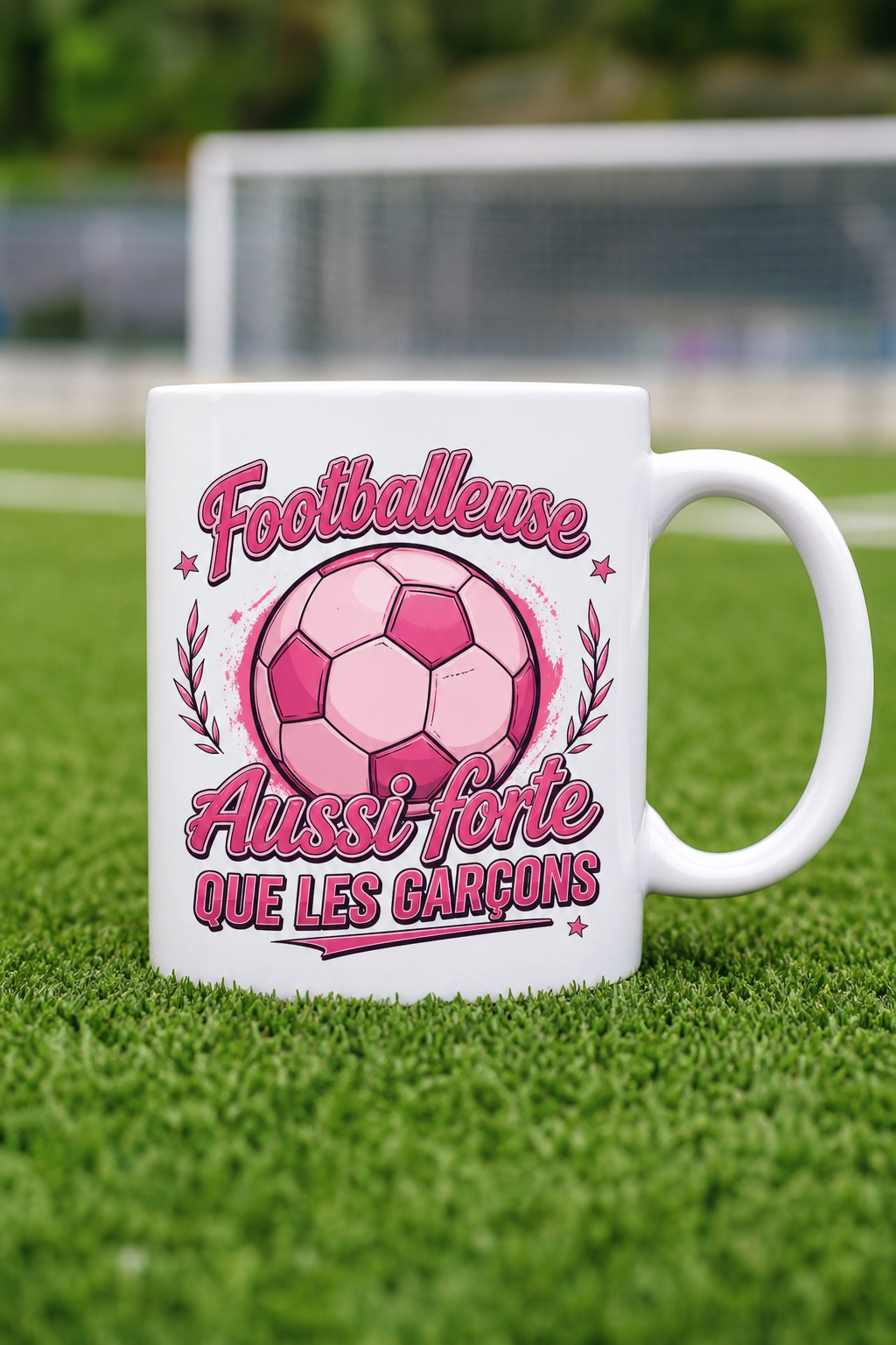 Mug Foot Féminin — La passion du ballon rond sublimée avec élégance