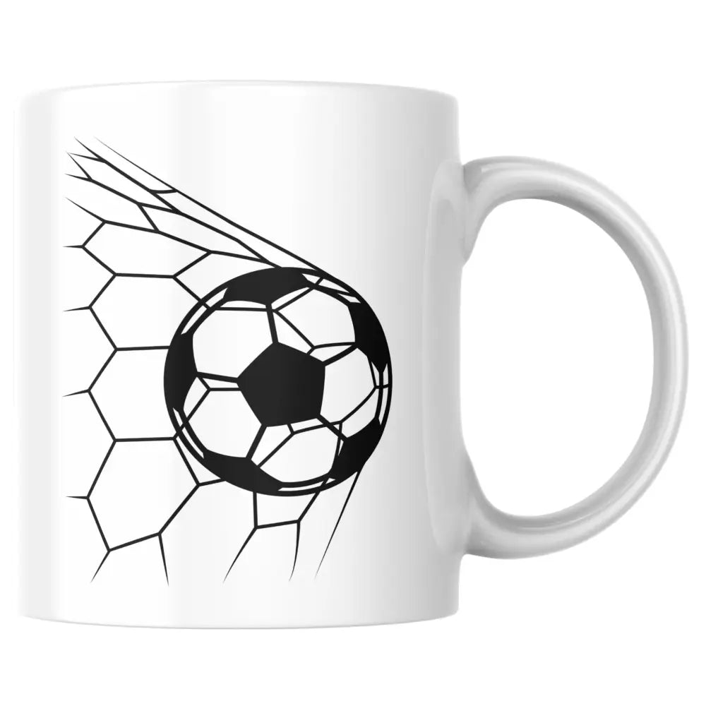 Mug football – ballon dans le filet – tasse sport en céramique