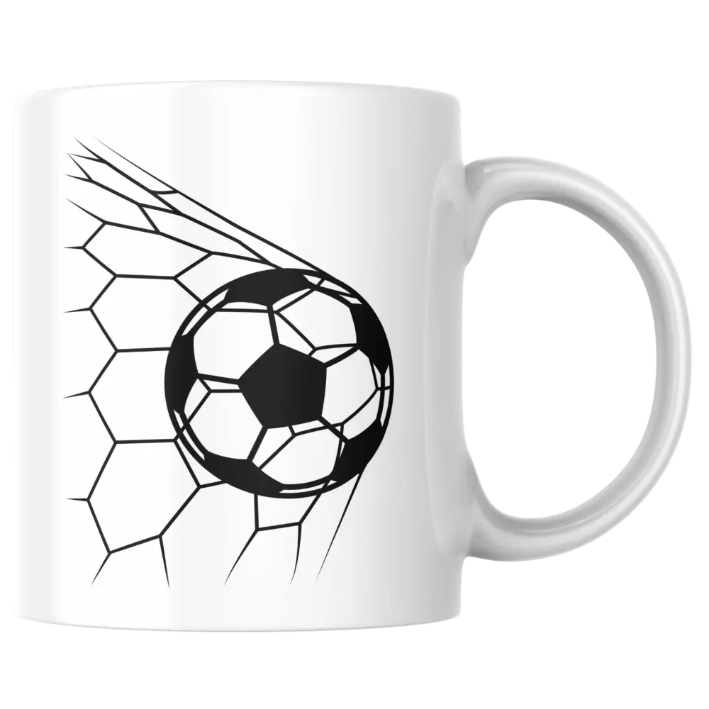 Mug football – ballon dans le filet – tasse sport en céramique – Instant Mugs - Mug