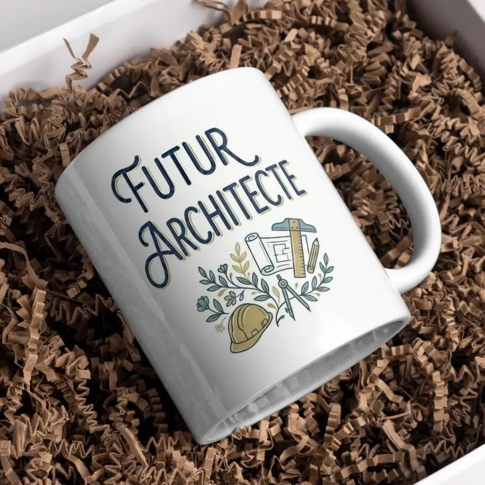 Tasse futur architecte vue de face — mug cadeau profession céramique 330 ml nord de France