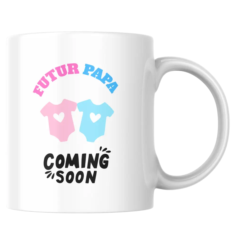 Mug futur papa – tasse annonce grossesse “Coming Soon” – Instant Mugs - Mug