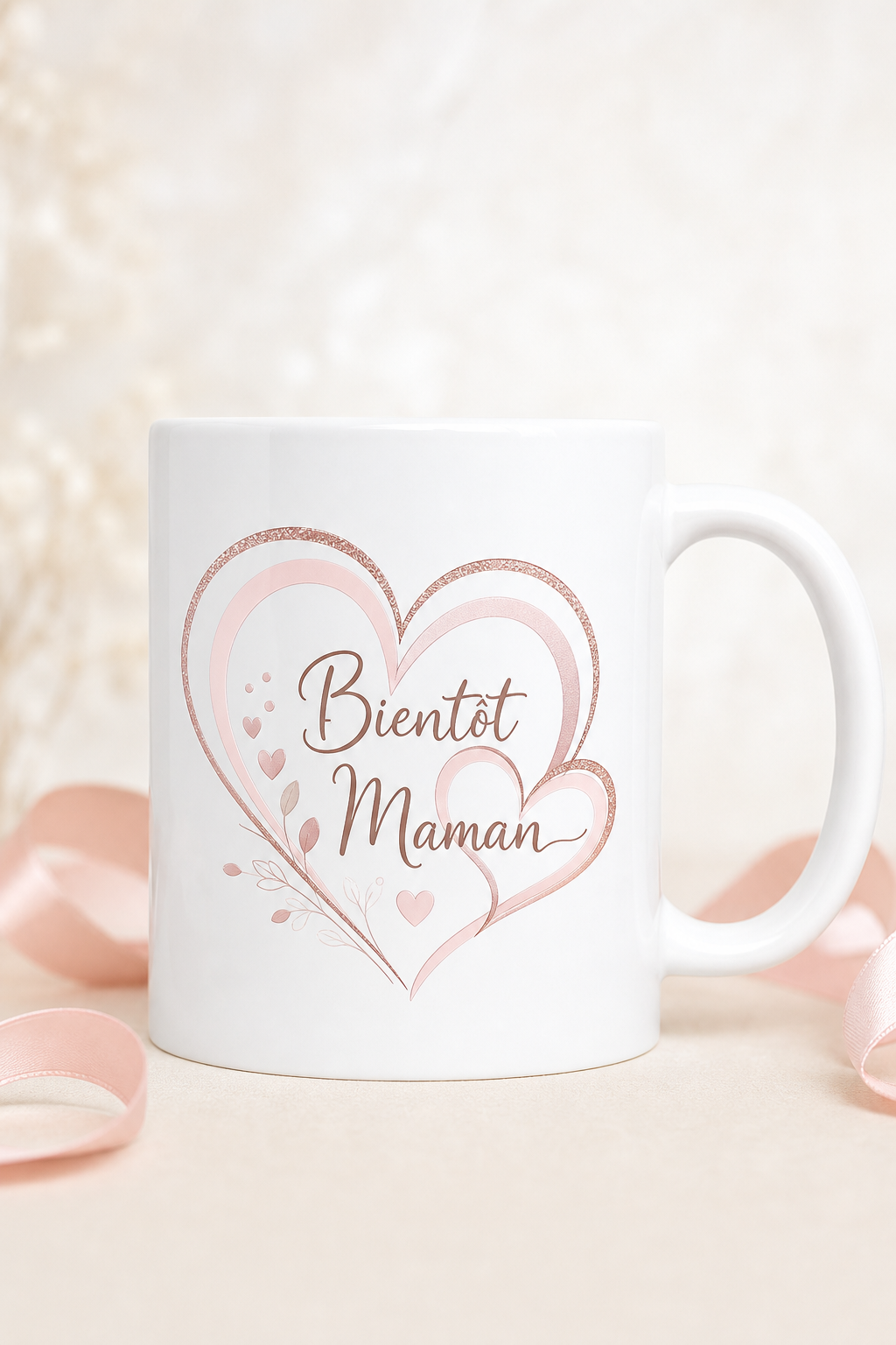 Mug Future Maman Coeur — Le doux compagnon des moments précieux de maternité