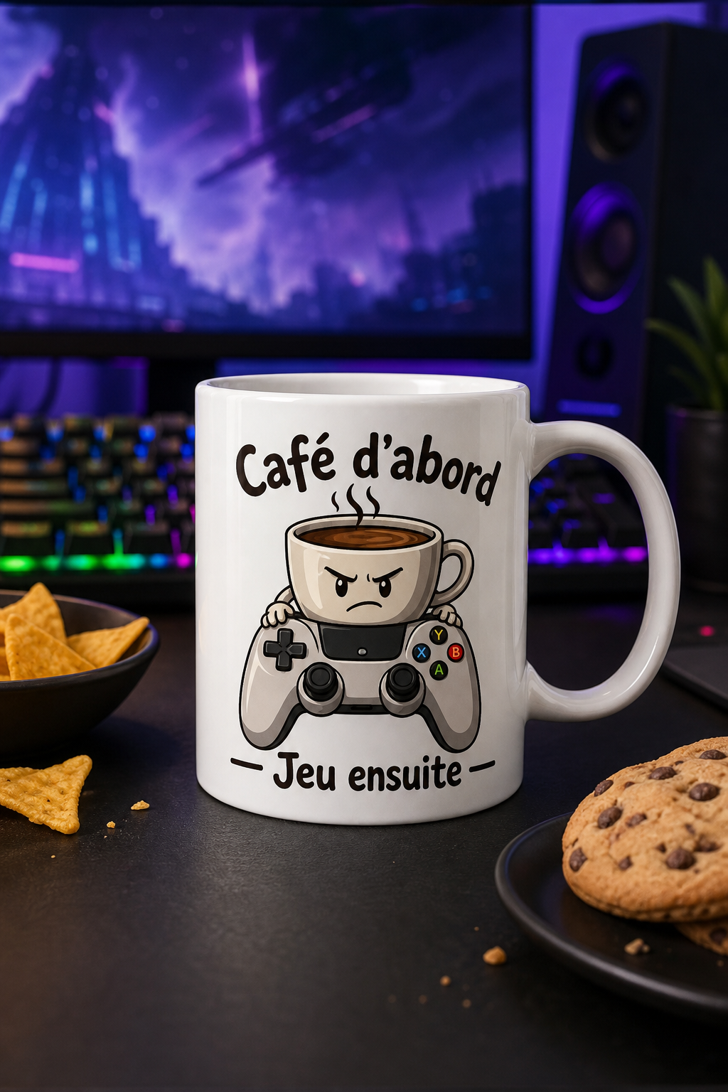 Mug Gamer Cafe First — Le coup de boost matinal pour les passionnés de jeux