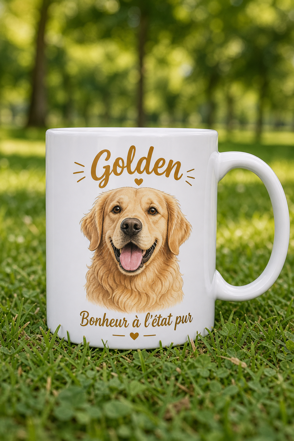 Mug Golden Retriever Heureux — Pour célébrer la joie et la fidélité canine