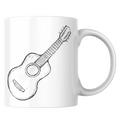 Mug guitare – tasse en céramique design guitare acoustique dessinée – Instant Mugs - Mug