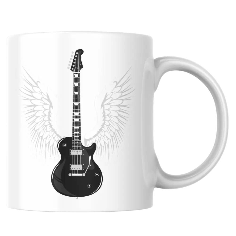 Mug guitare – tasse en céramique guitare électrique & ailes – Instant Mugs - Mug