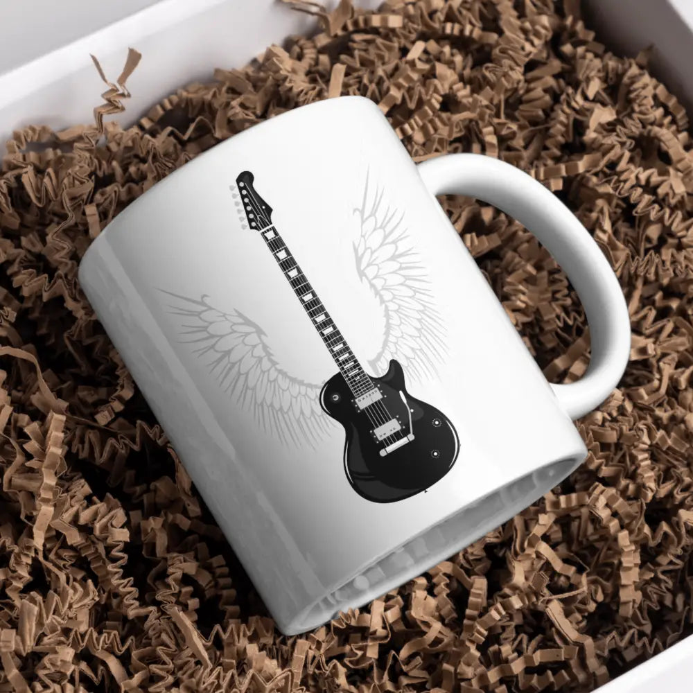Mug guitare – tasse en céramique guitare électrique & ailes – Instant Mugs - Mug