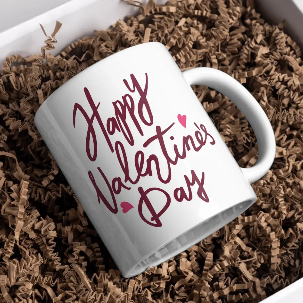Tasse romantique vue de face — mug couple amour céramique 330 ml cadeau Saint-Valentin
