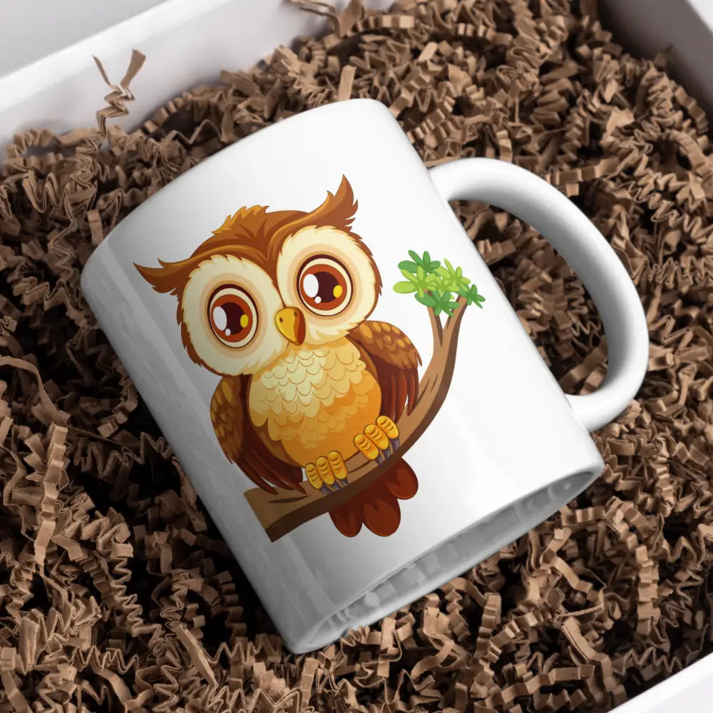 Tasse hibou vue de face — mug illustré pour amoureux des animaux céramique nord de France