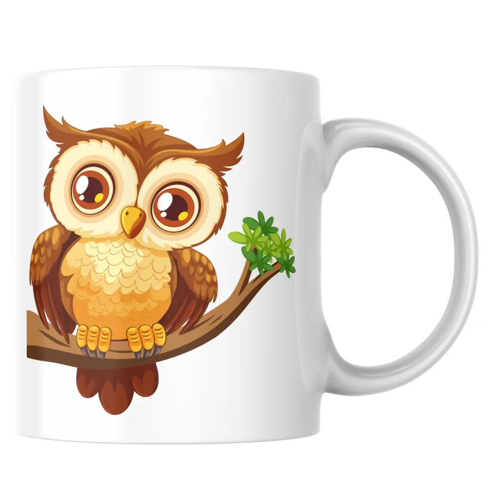 Mug hibou mignon – tasse en céramique illustrée et personnalisable – Instant Mugs - Mug
