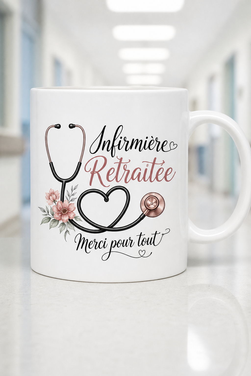 Mug Infirmière Retraitée — Un hommage chaleureux pour une fin de carrière inspirante