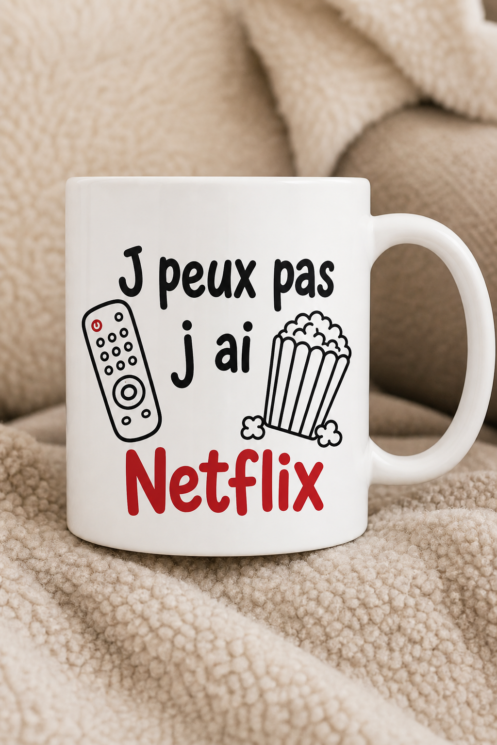Mug Je peux pas Netflix — L humour décalé qui accompagne chaque pause série