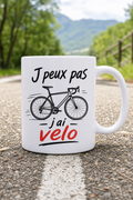 Mug Je peux pas Velo — L humour léger pour les passionnés du deux-roues