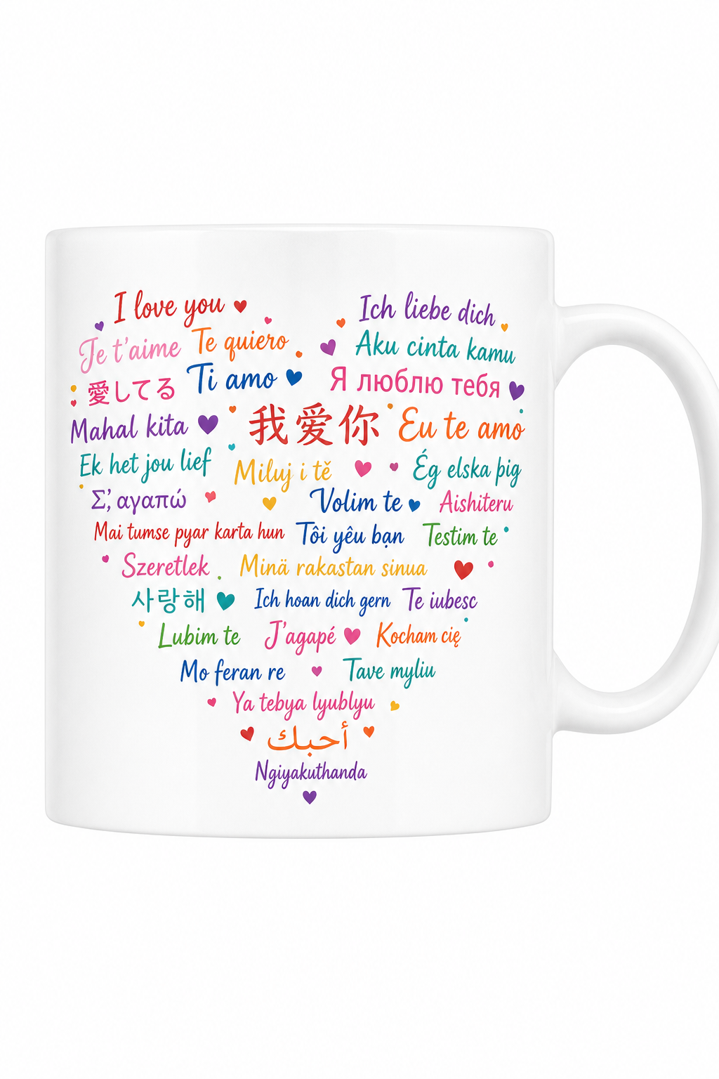 Mug Je t'aime en 100 langues : un cadeau qui parle au cœur