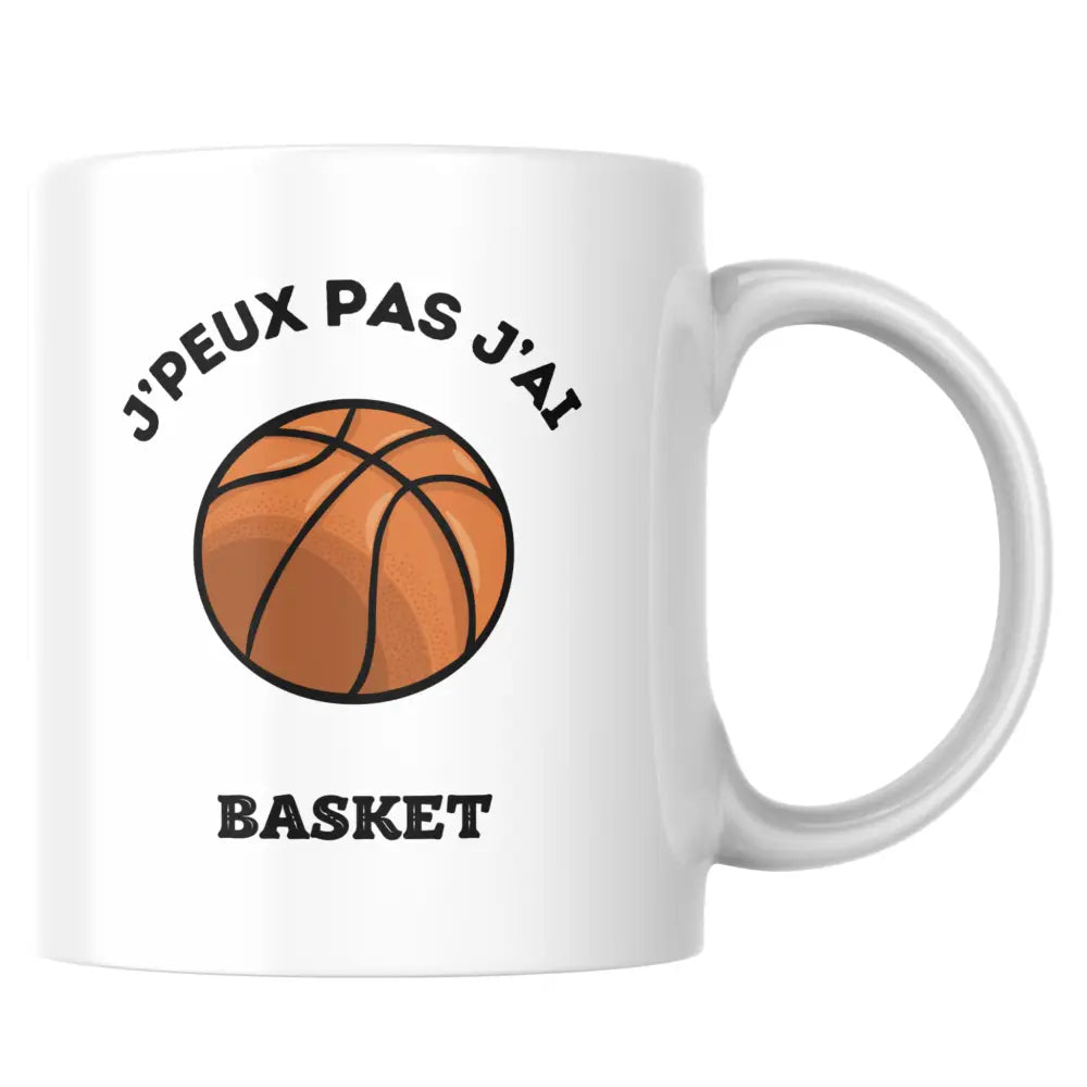Mug céramique humour J'peux pas j'ai Basket — tasse drôle pour passionné Made in France