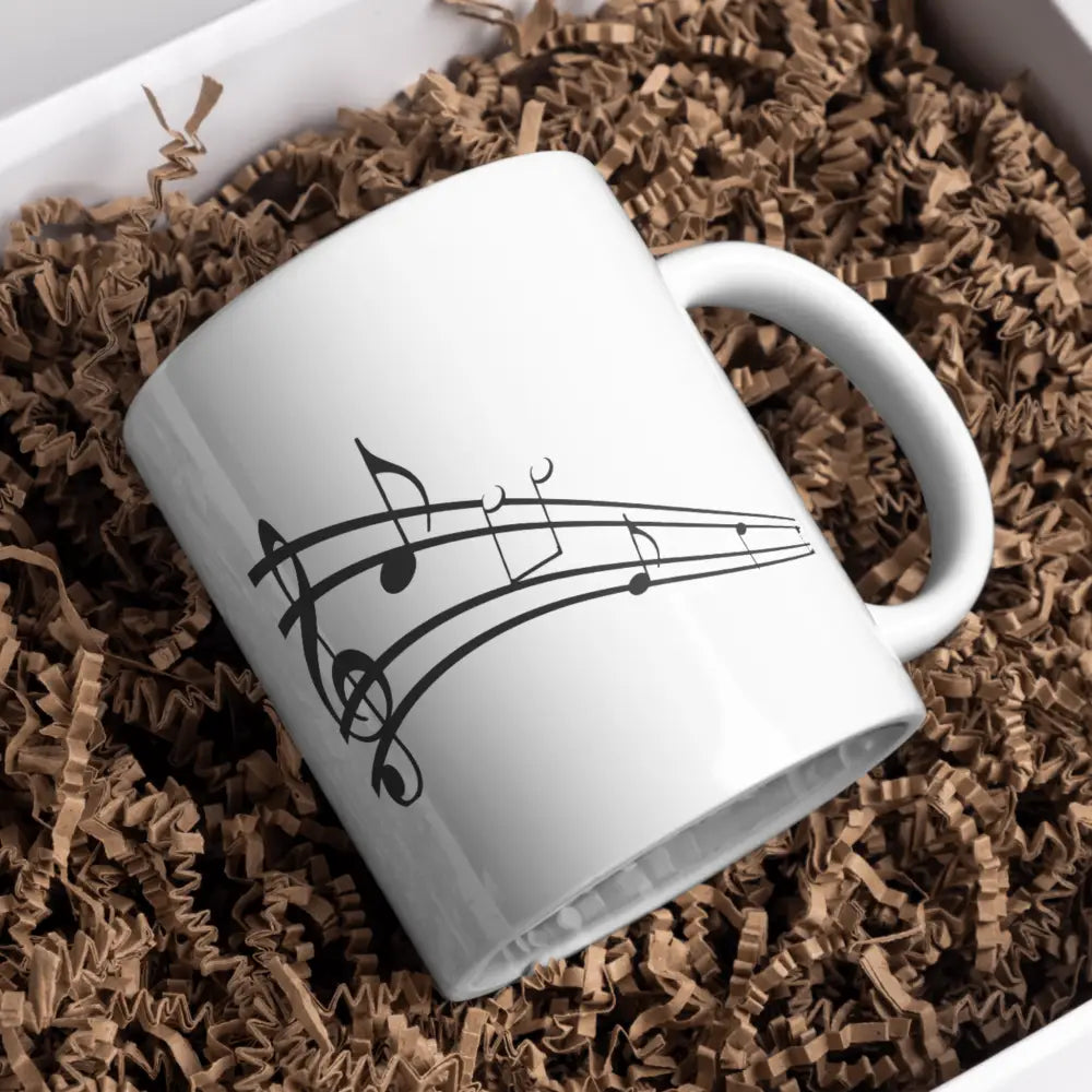 Tasse musique vue de face — mug mélomane céramique 330 ml personnalisable nord de France