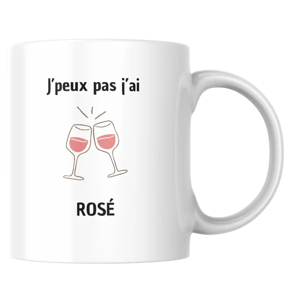 Mug céramique humour J'peux pas j'ai Rosé — tasse drôle pour passionné Made in France
