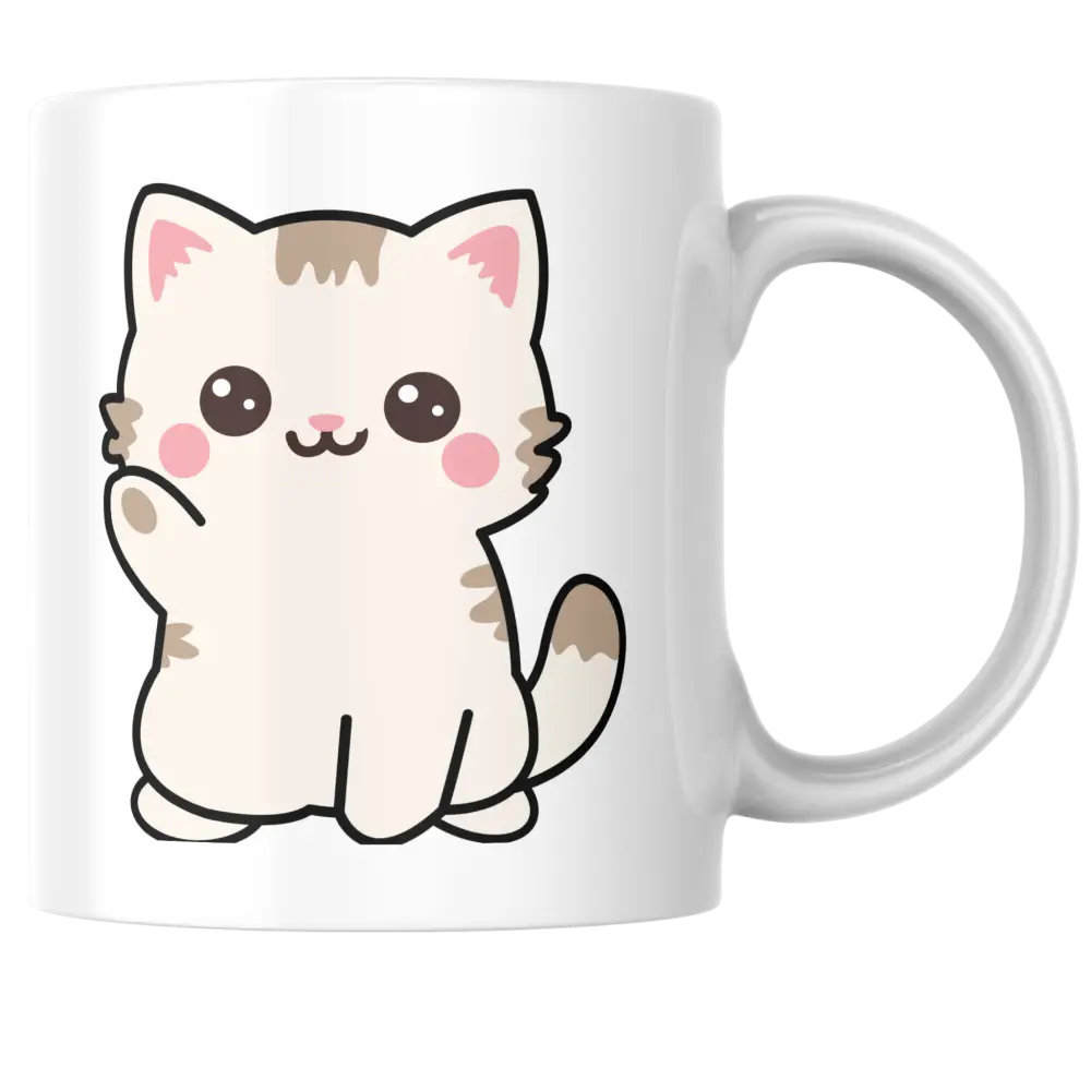 Mug kawaii chat crème – tasse en céramique mignonne – Instant Mugs - Mug