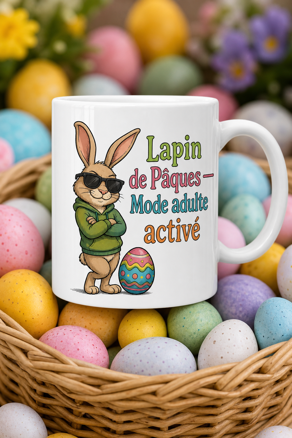 Mug Lapin de Pâques personnalisé – cadeau Pâques adulte | Instant Mugs