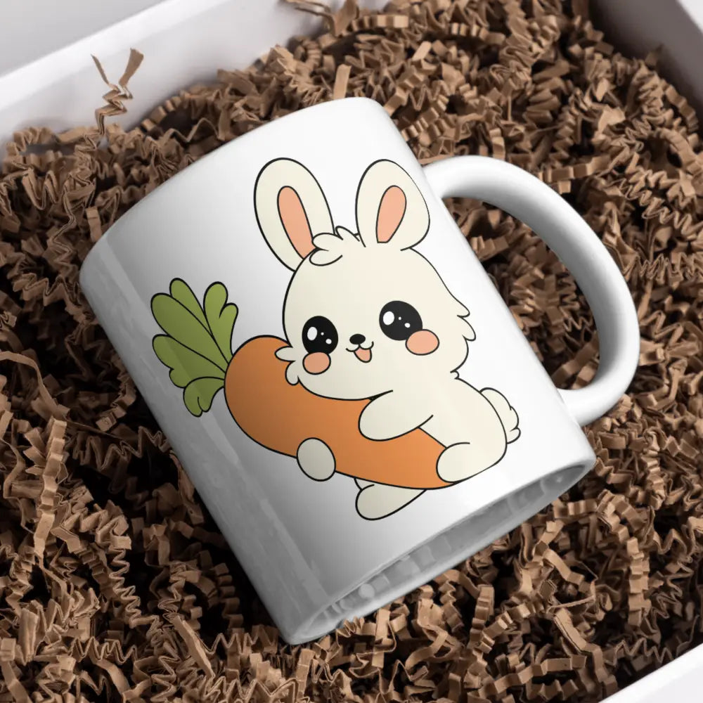Mug lapin kawaii – tasse céramique bunny avec carotte – Instant Mugs - Mug