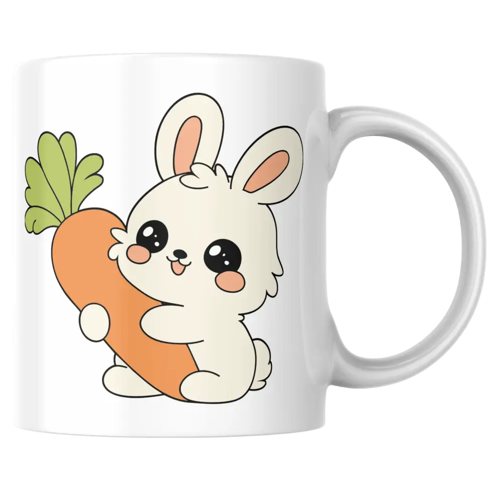 Mug lapin kawaii – tasse céramique bunny avec carotte – Instant Mugs - Mug