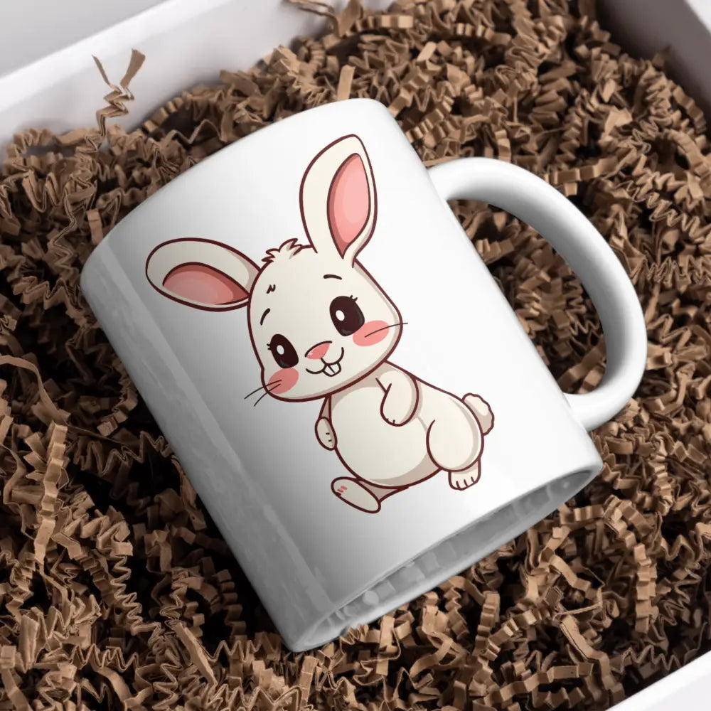Tasse lapin vue de face — mug illustré pour amoureux des animaux céramique nord de France