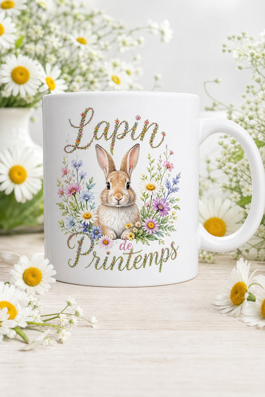 Mug Lapin Printemps personnalisé – nature et douceur | Instant Mugs