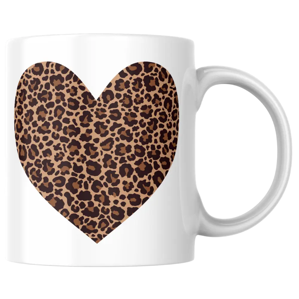 Mug léopard cœur – tasse en céramique personnalisable – Instant Mugs - Mug
