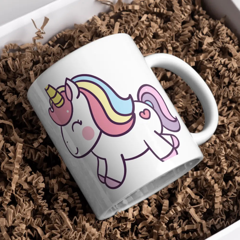 Tasse licorne vue de face — mug illustré pour amoureux des animaux céramique nord de France