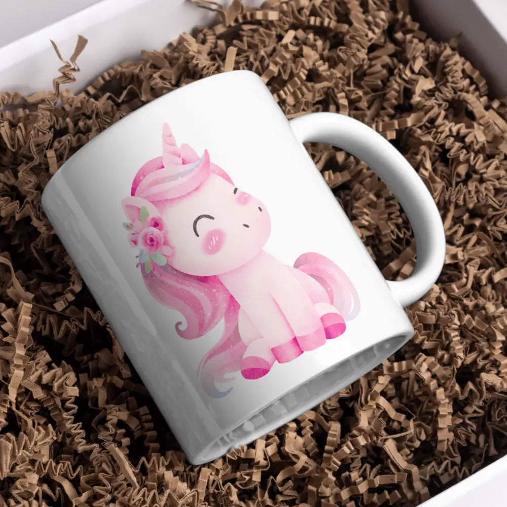 Tasse licorne vue de face — mug illustré pour amoureux des animaux céramique nord de France