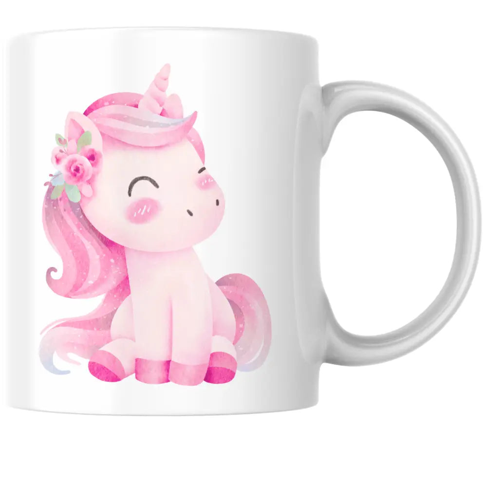 Mug céramique licorne illustré — tasse kawaii mignonne artisanale Made in France 330 ml