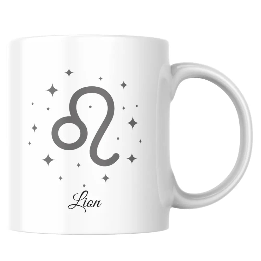 Mug céramique signe astrologique Lion — tasse élégante zodiaque artisanale Made in France