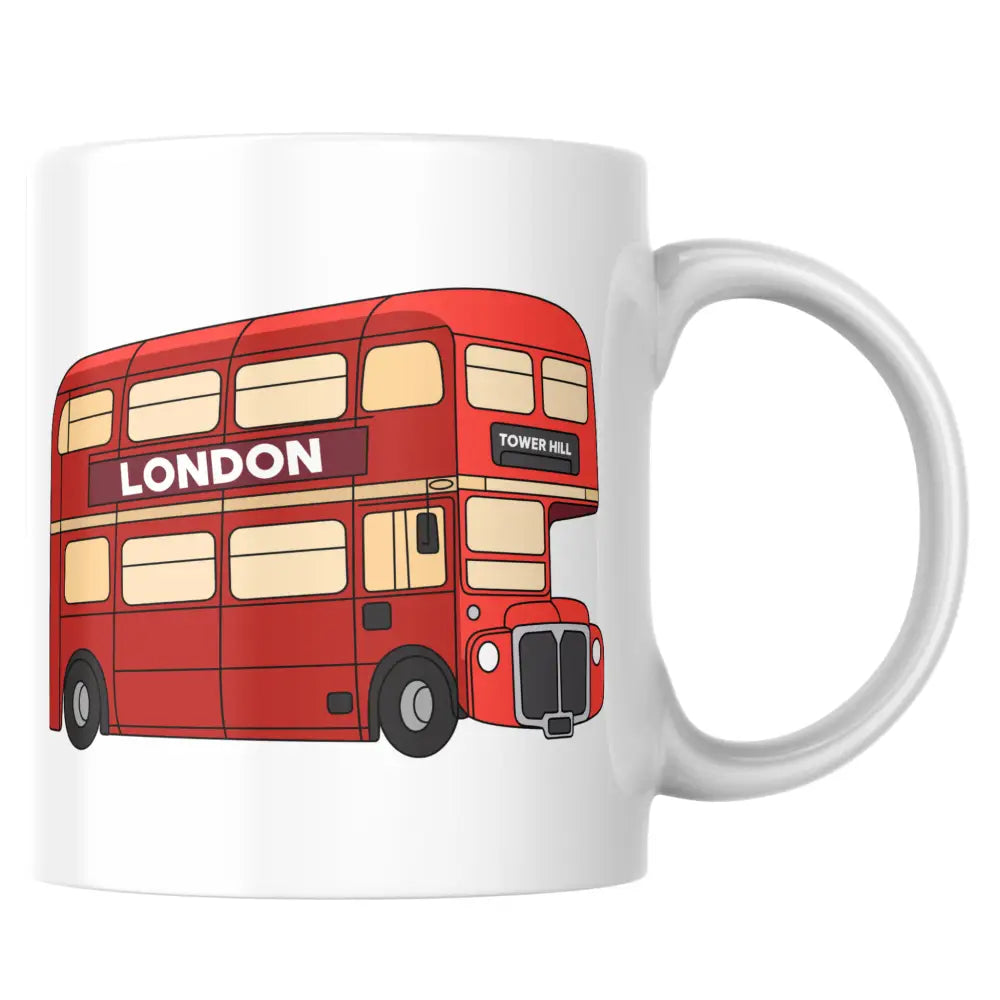 Mug céramique londres — bus rouge iconique — tasse illustrée artisanale Made in France