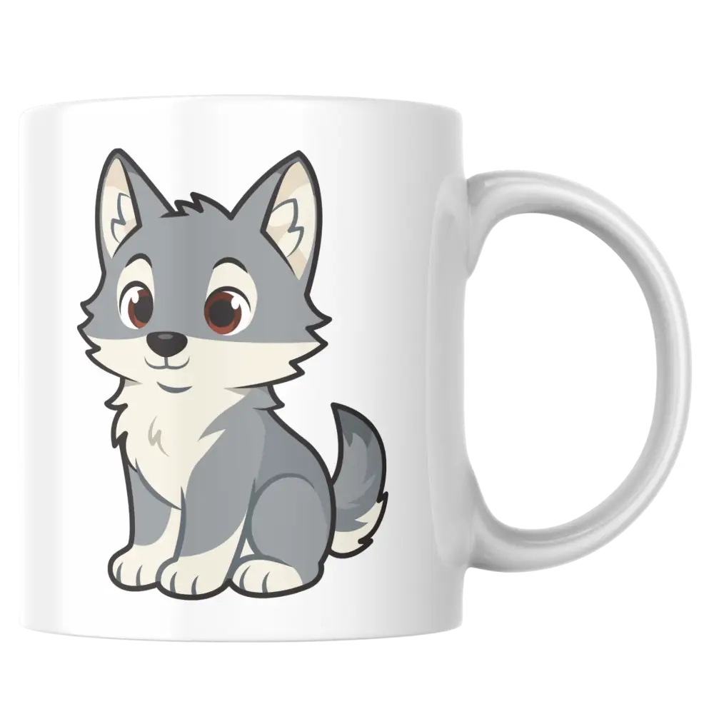 Mug loup – tasse en céramique style cartoon adorable – Instant Mugs - Mug