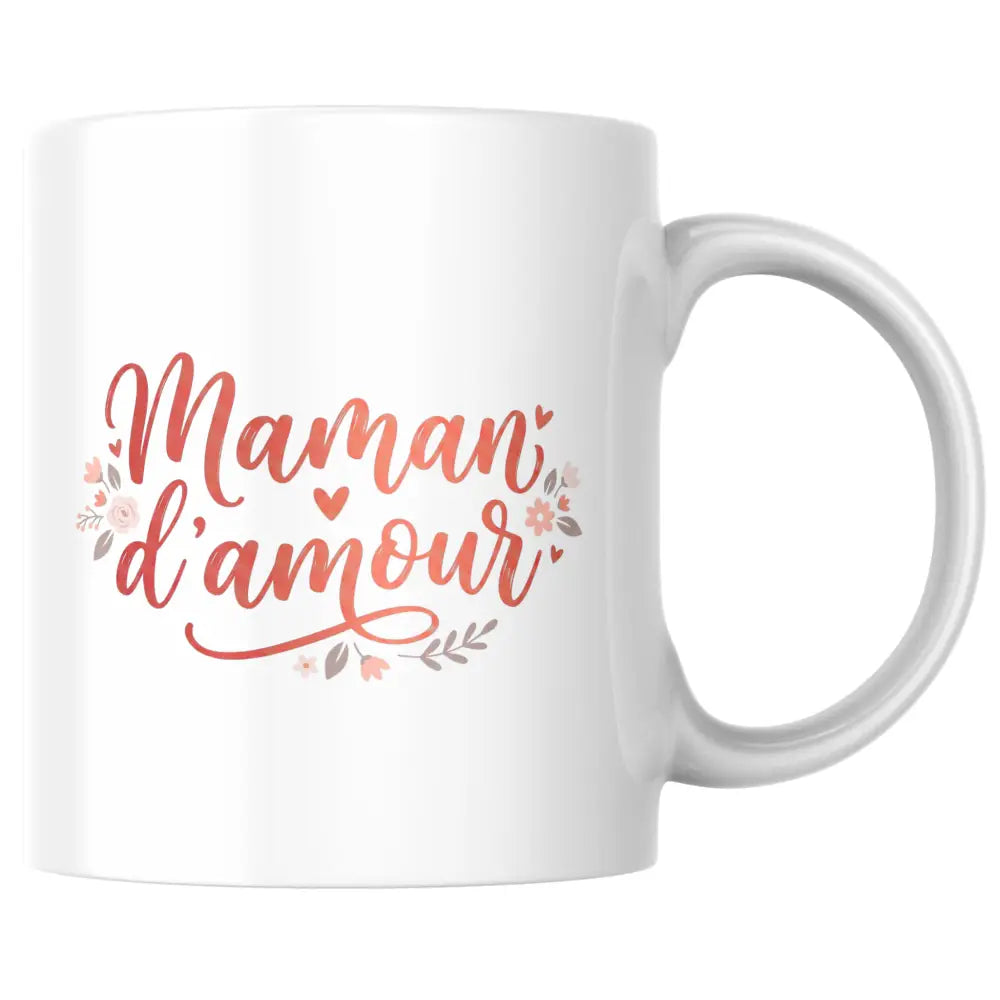 Mug céramique cadeau maman — mug maman d'amour - tasse cadeau tendre illustré artisanal Made in France