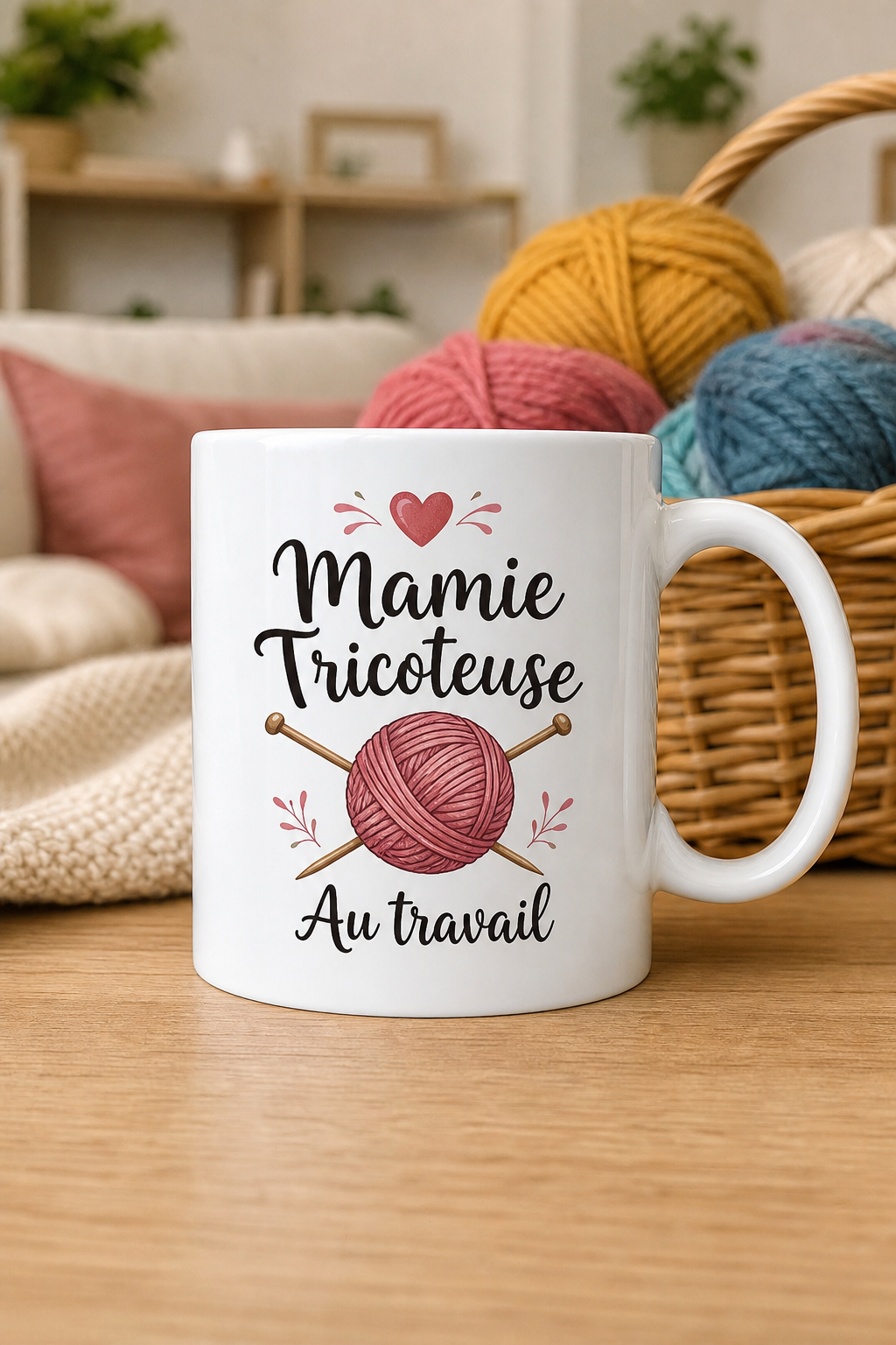 Mug Mamie Tricoteuse personnalisé – mains qui créent avec amour | Instant Mugs