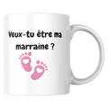 Mug marraine – Demande « Veux-tu être ma marraine ? » – Instant Mugs - Mug