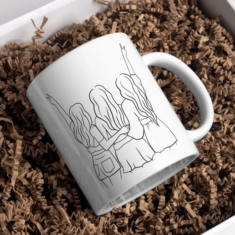 Tasse meilleur ami design amies de dos vue de face — mug céramique 330 ml nord de France