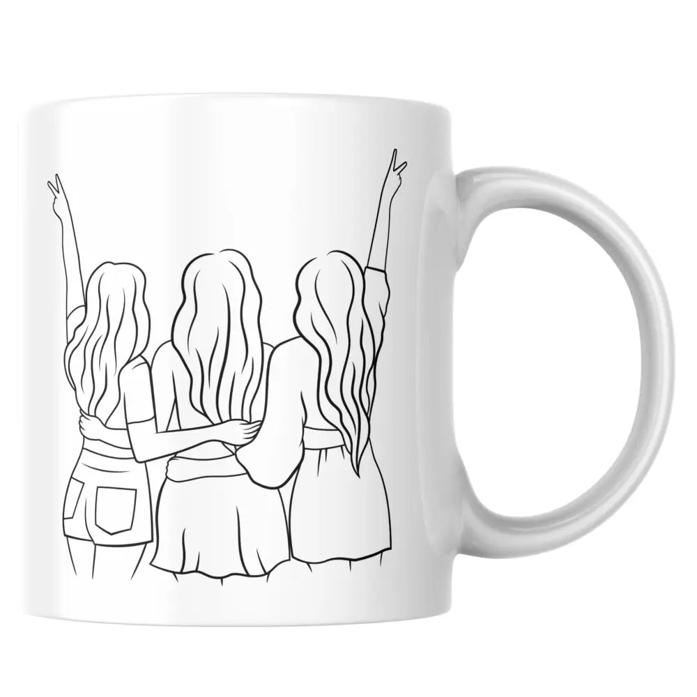 Mug céramique meilleur ami design amies de dos — tasse illustrée artisanale Made in France