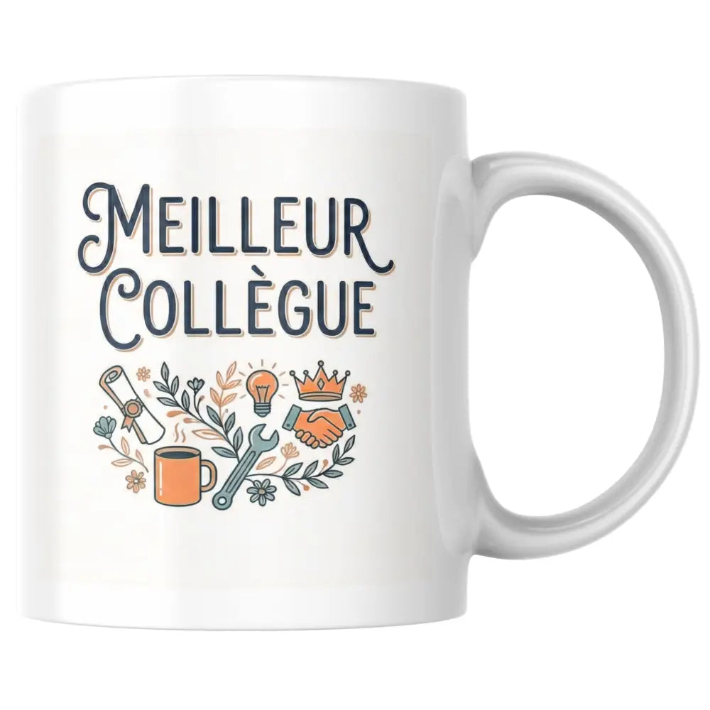 Mug céramique cadeau collègue — mug meilleur collègue et mug cadeau artisanal Made in France