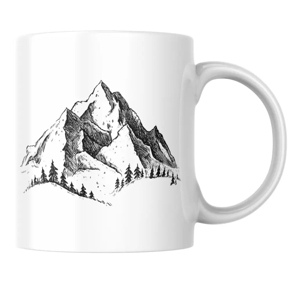 Mug céramique montagne personnalisable — tasse illustrée artisanale Made in France